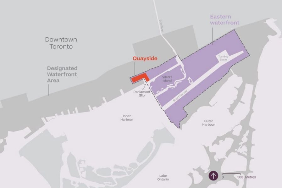 Quayside sur la carte de Toronto.