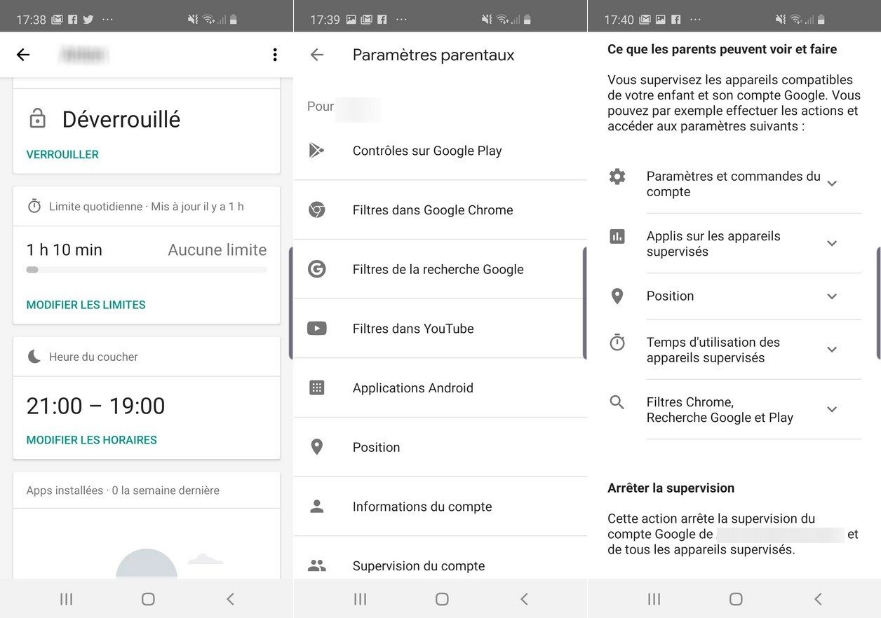 L'application Family Link de Google.