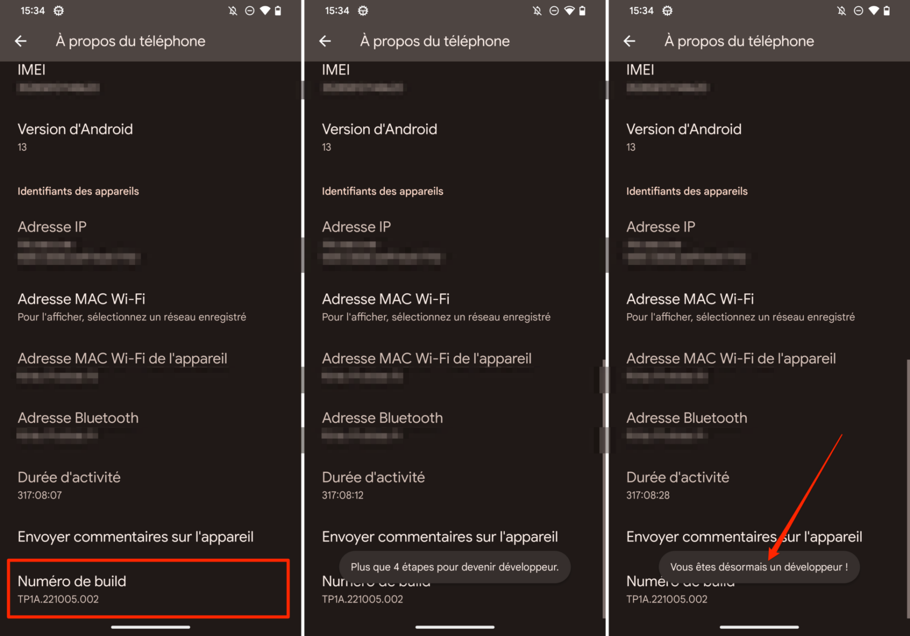 Android : comment activer les options pour les développeurs