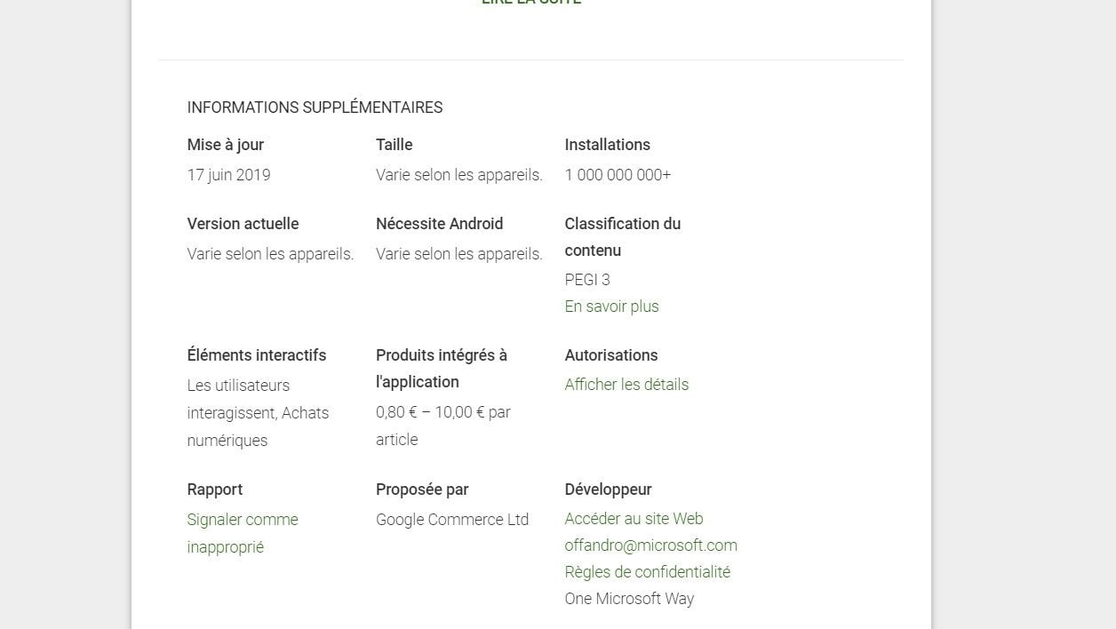 Word Google Play Store