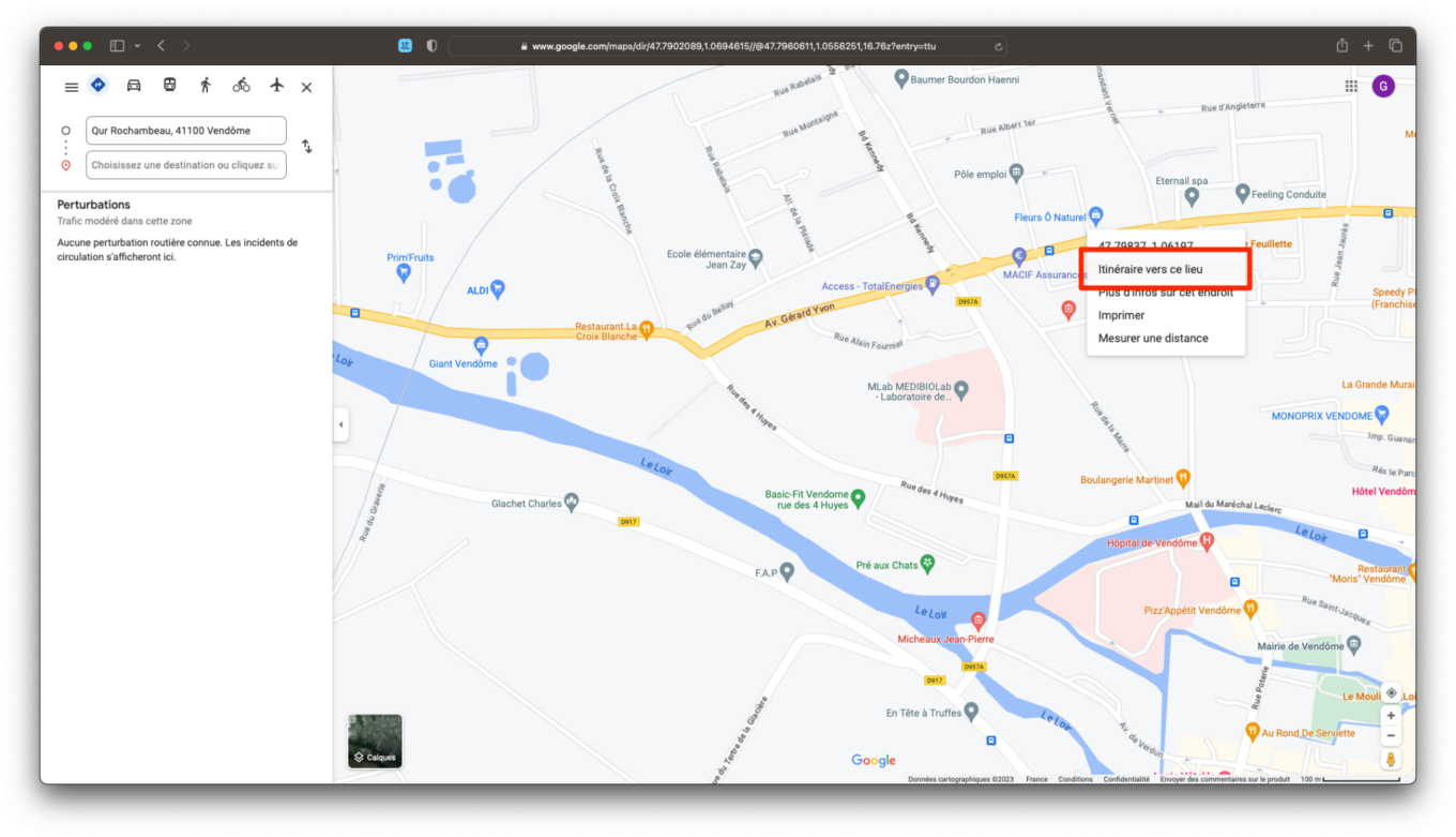 Google Maps Itinéraire Rapide