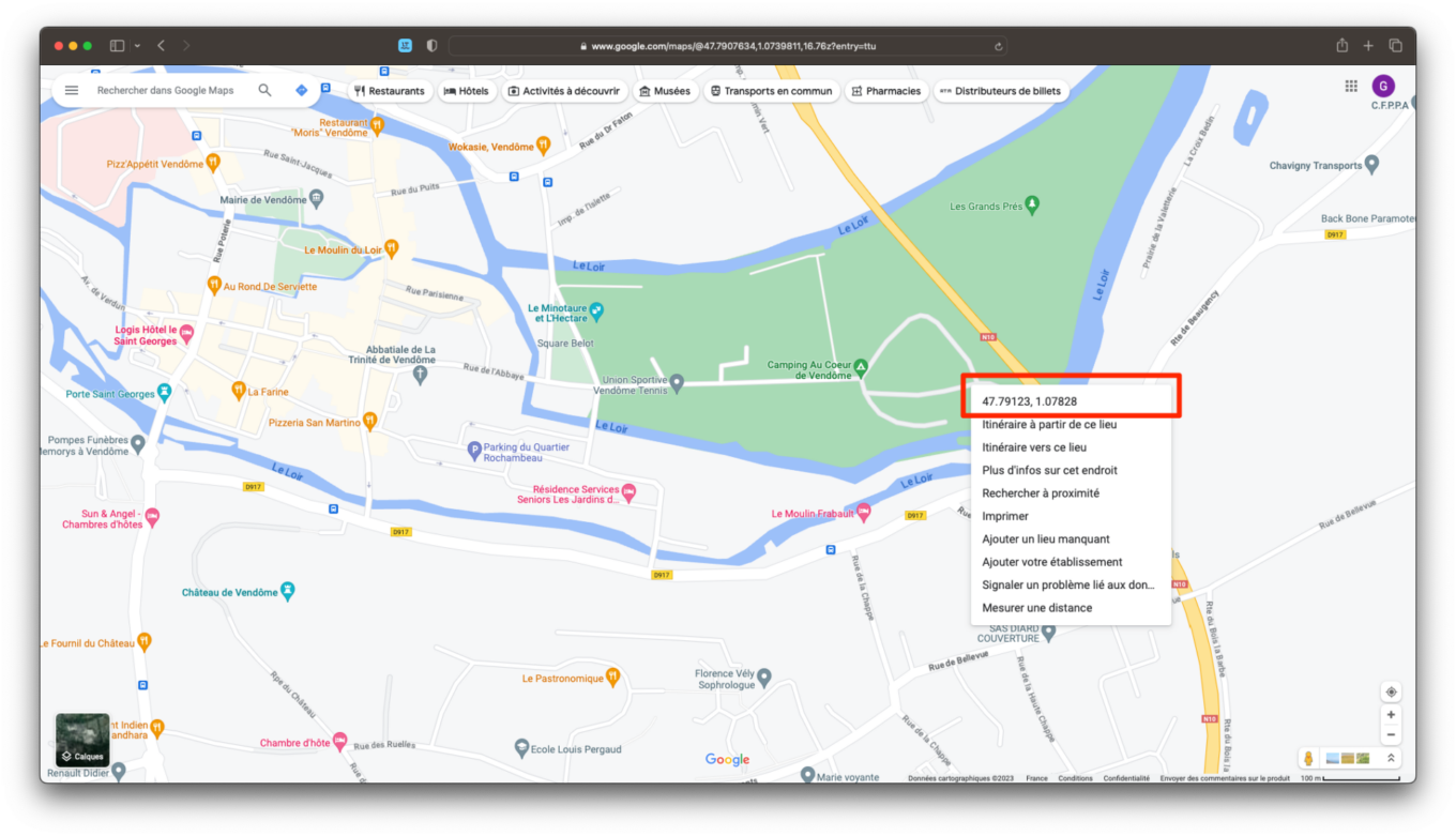 Google Maps Coordonnées Gps