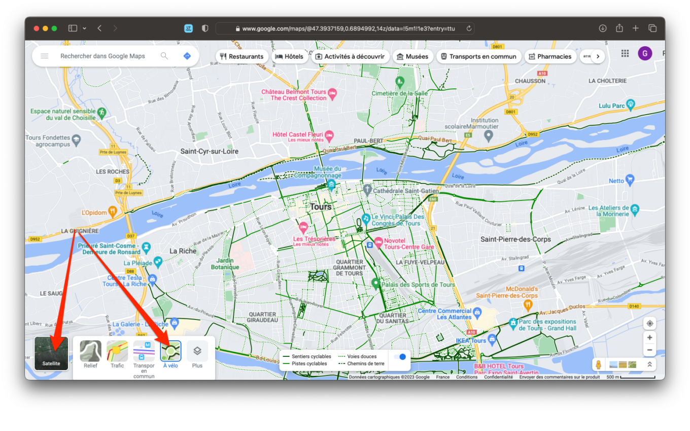 Google Maps Pistes Cyclables