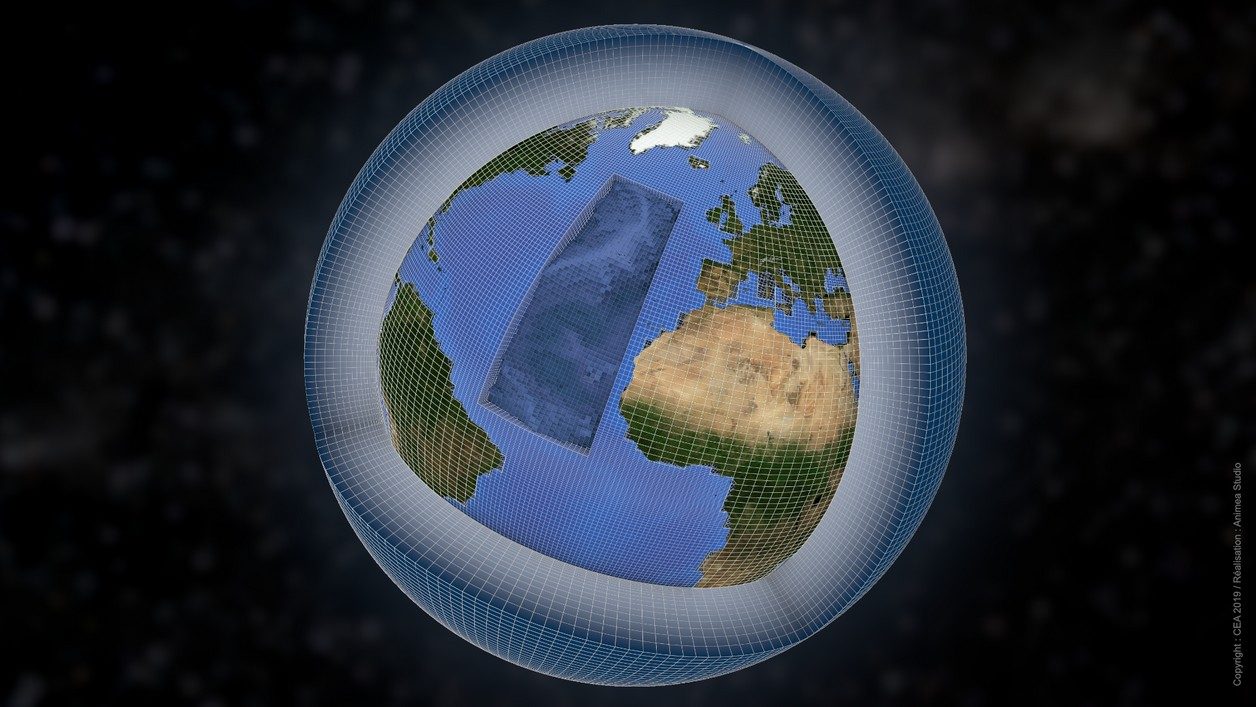 Il faut découper chaque composante du système climatique en petit cube. Un maillage de 100 à 150 km.