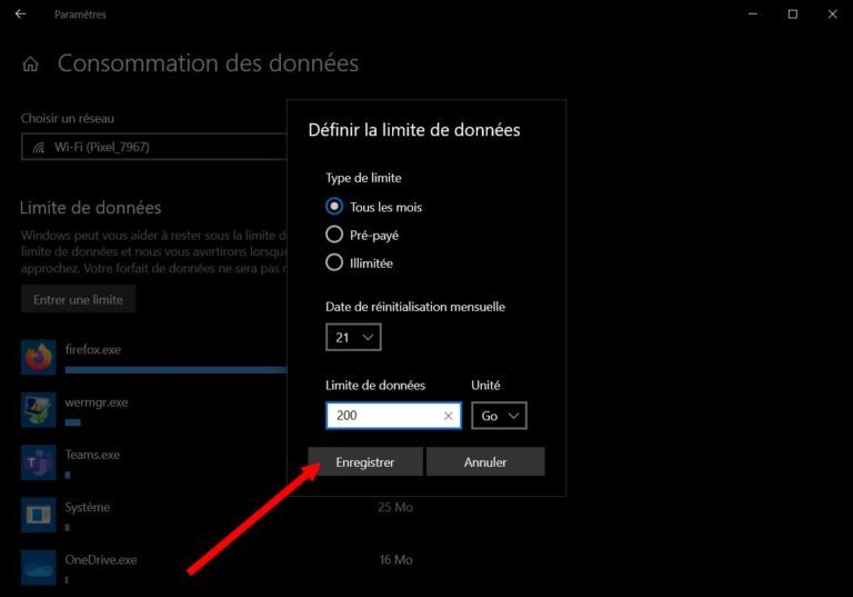Comment limiter la consommation de données sur Windows 10