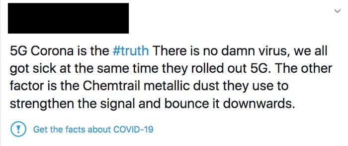 Le message de Twitter.