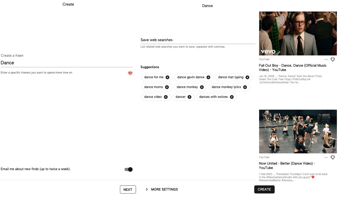 Les suggestions de Keen.