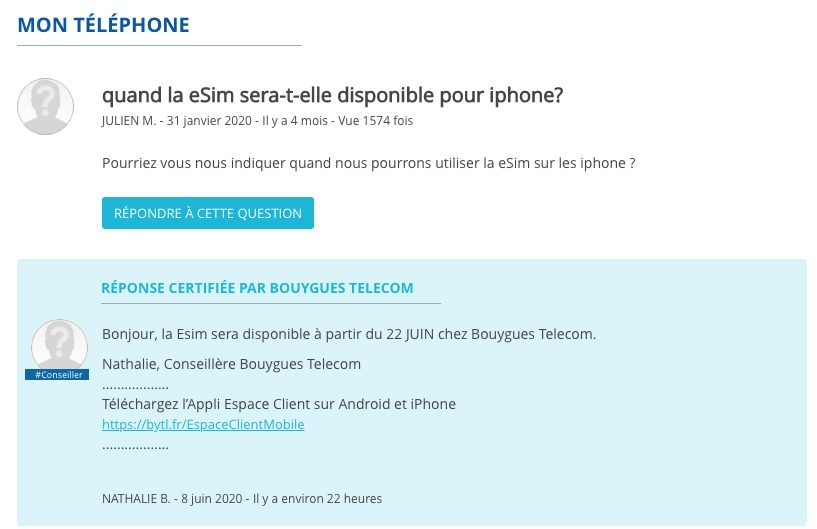 Le message de la conseillère de Bouygues Telecom.