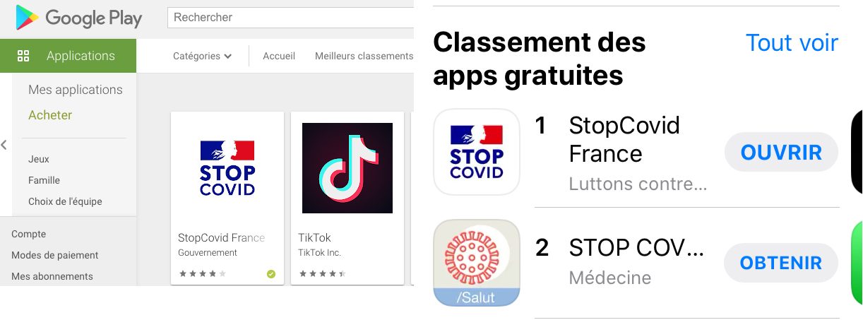 StopCovid est l'application la plus téléchargée sur les deux stores.