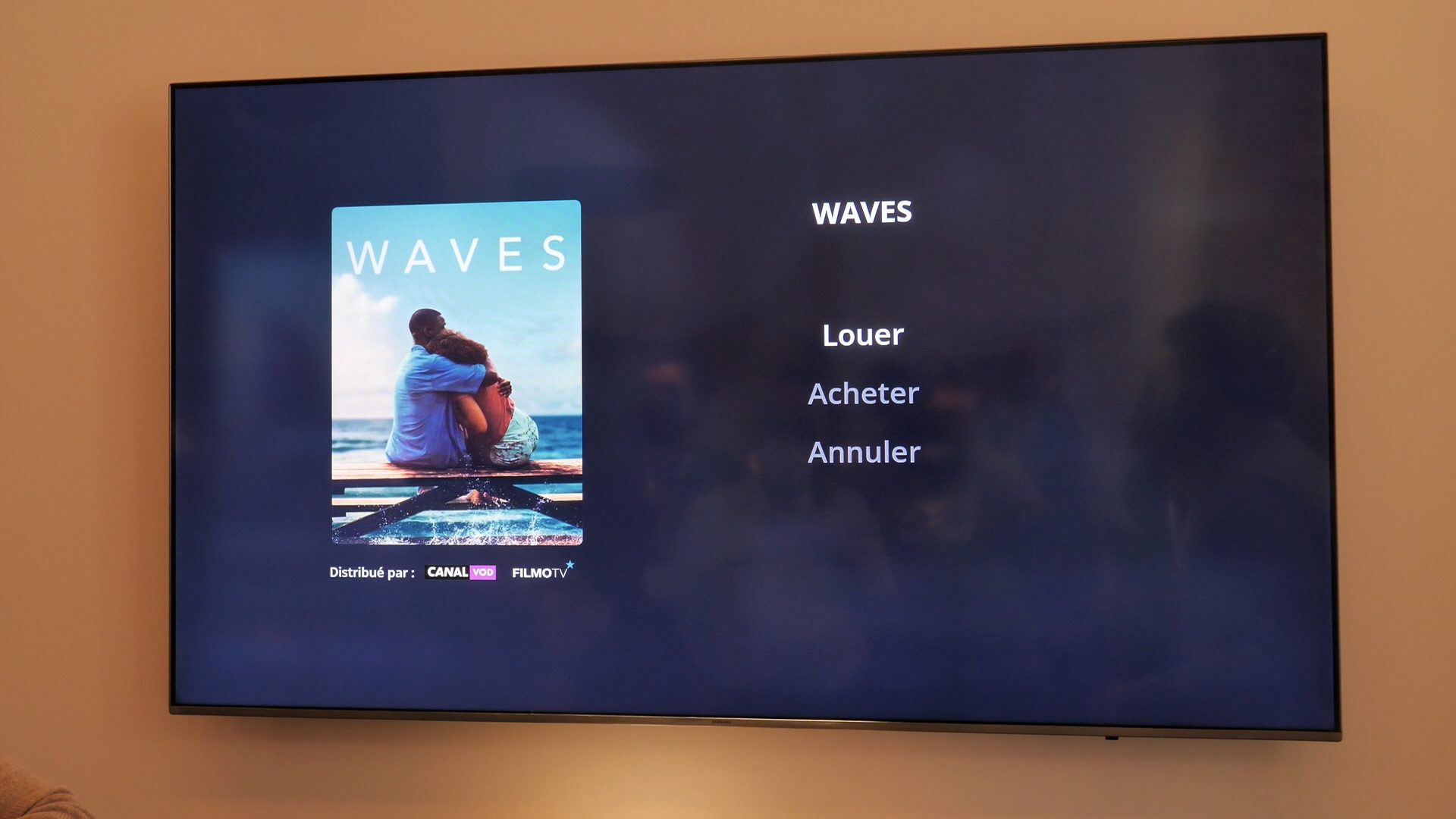 L'option d'achat pour la VoD.