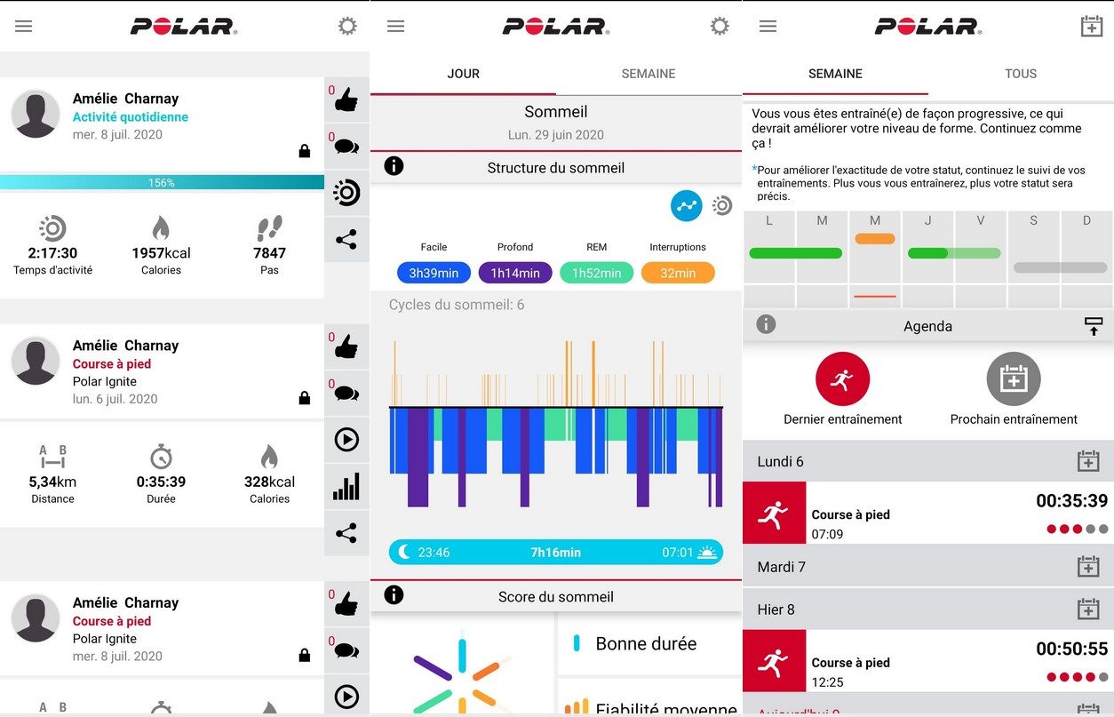 L'application Polar Flow est disponible sur mobile et sur le web.