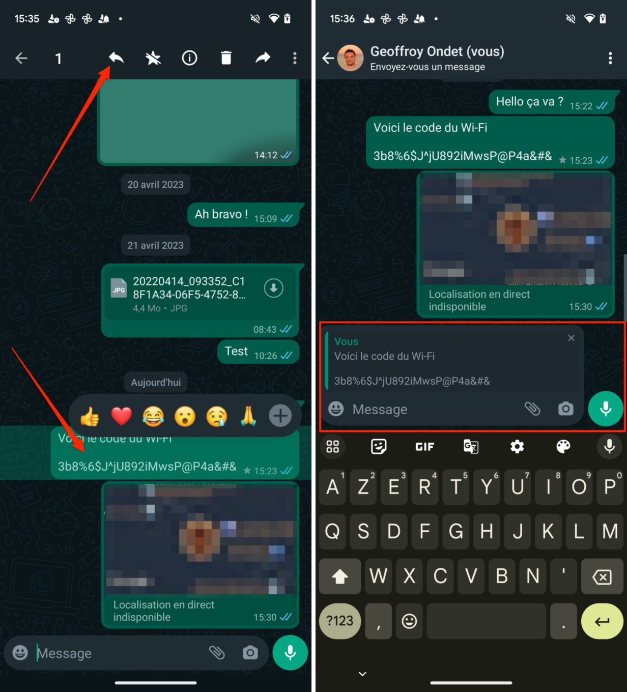 Astuce WhatsApp iOS et Android citer en réponse