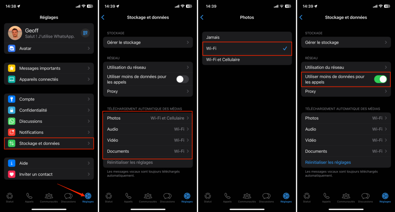 Astuce WhatsApp iOS et Android limiter la conso data