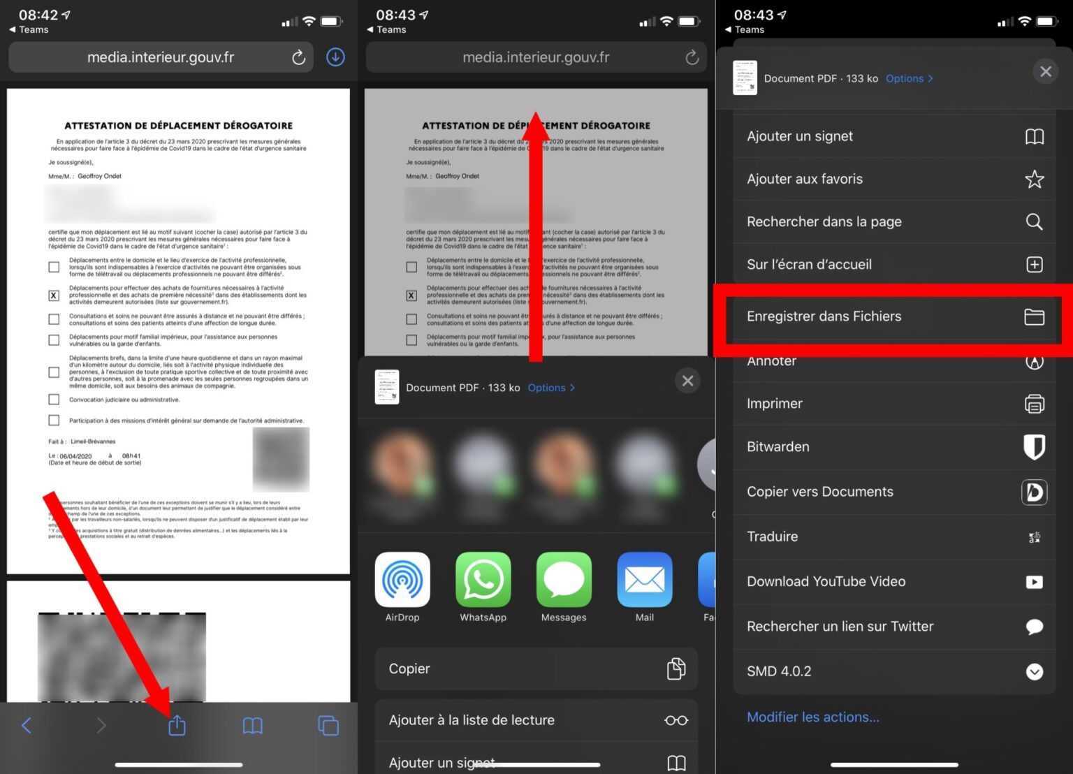 Comment utiliser l’attestation de déplacement dérogatoire sur iPhone ou