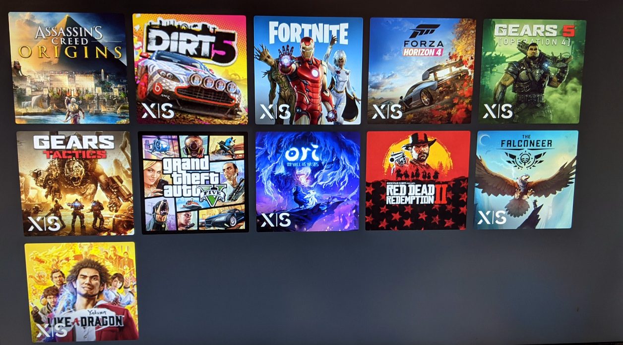 Interface Xbox Series X