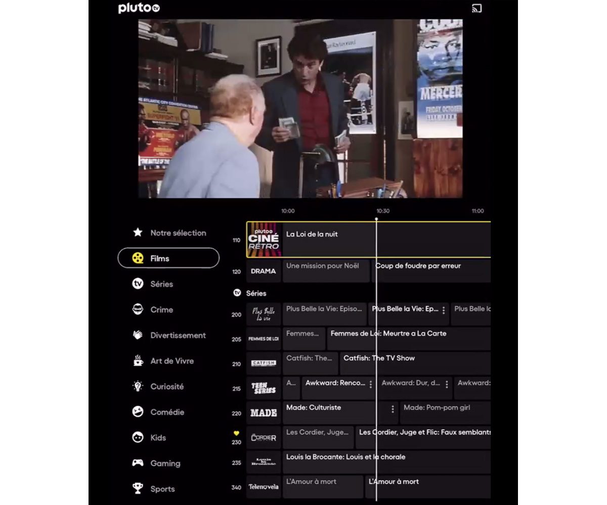 Le player de Pluto TV