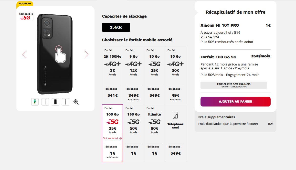 Xiaomi Mi 10T Pro 5G SFR