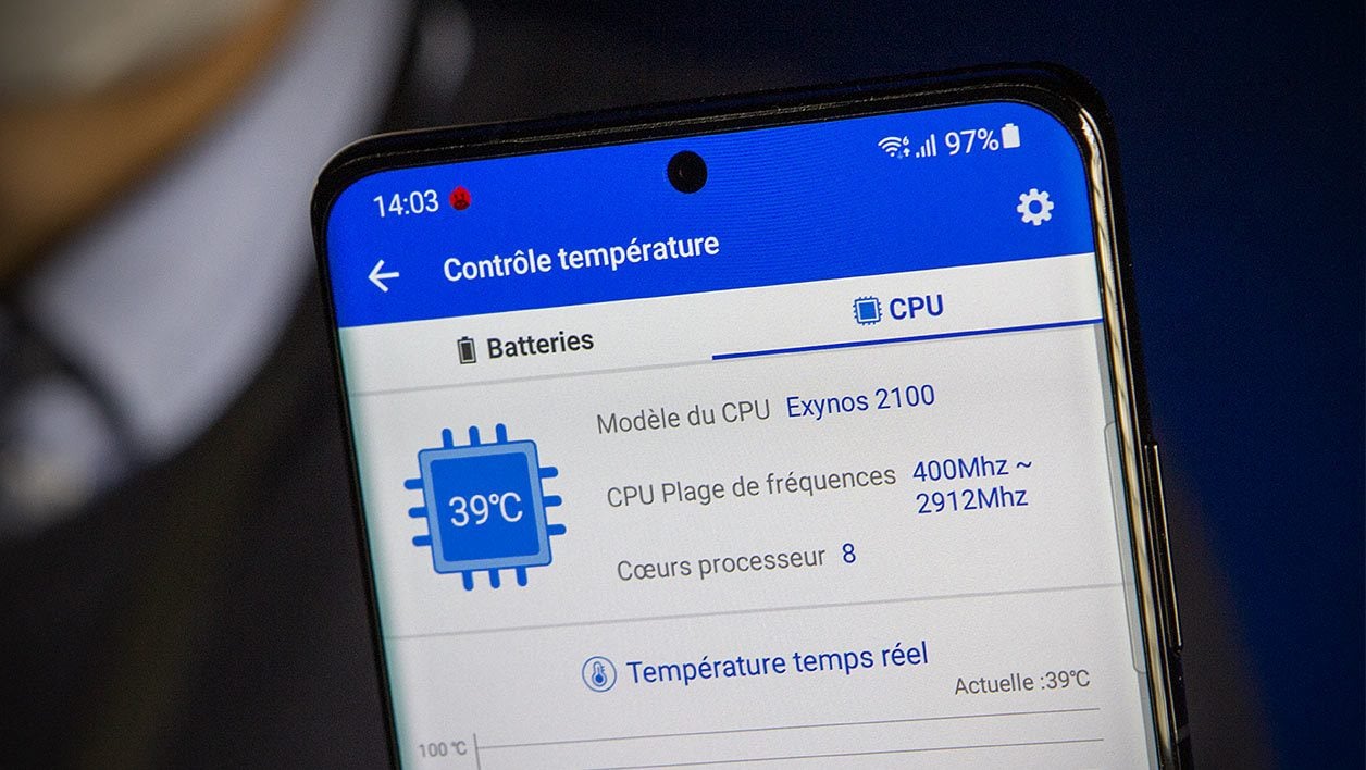 L'Exynos 2100 fait un peu trop chauffer le Galaxy S21 Ultra selon nos mesures.