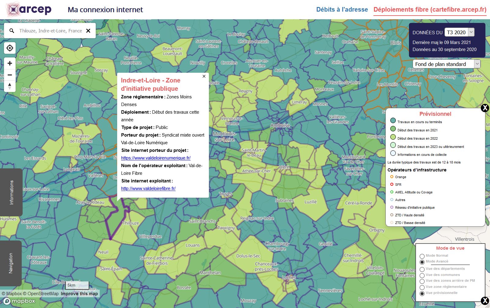 C'est aussi un outil qui permet d'afficher les informations à différentes échelles&nbsp;: la commune, le département et la région.