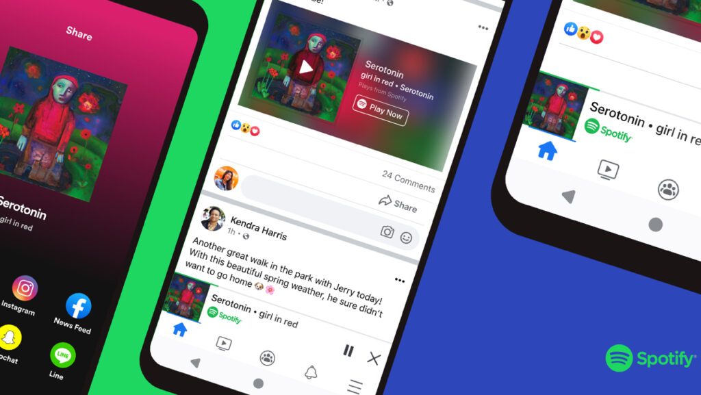 Facebook lance un mini-lecteur pour écouter Spotify dans son application