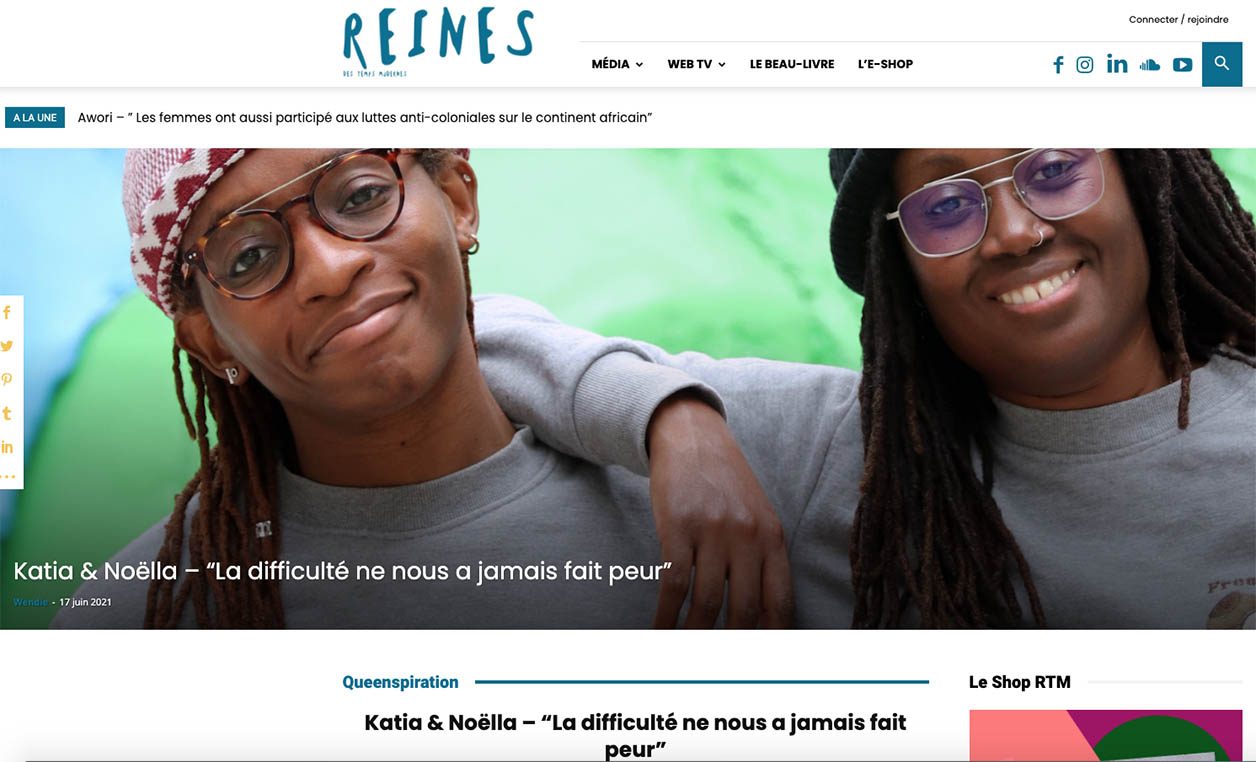 Le média Reines des temps modernes. 