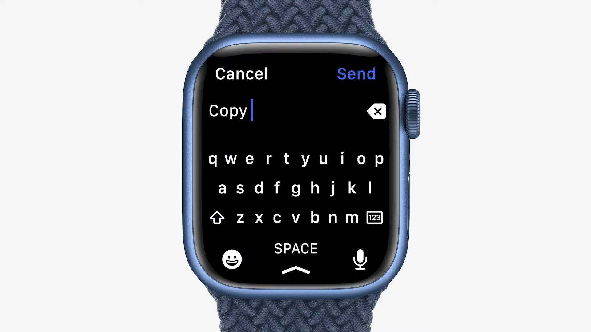L'Apple Watch Series 7 présente désormais un clavier complet. 