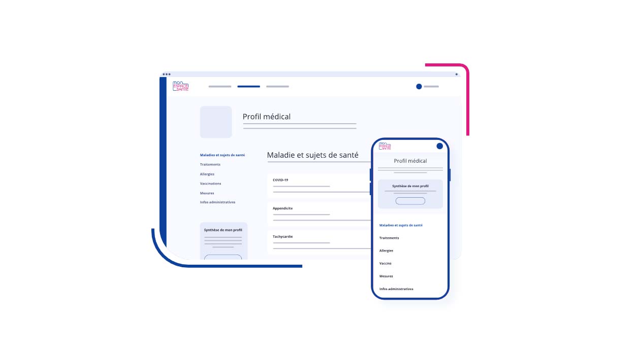 Voilà à quoi ressemblerait Mon espace santé d'après le site réservé aux trois départements qui l'expérimentent.