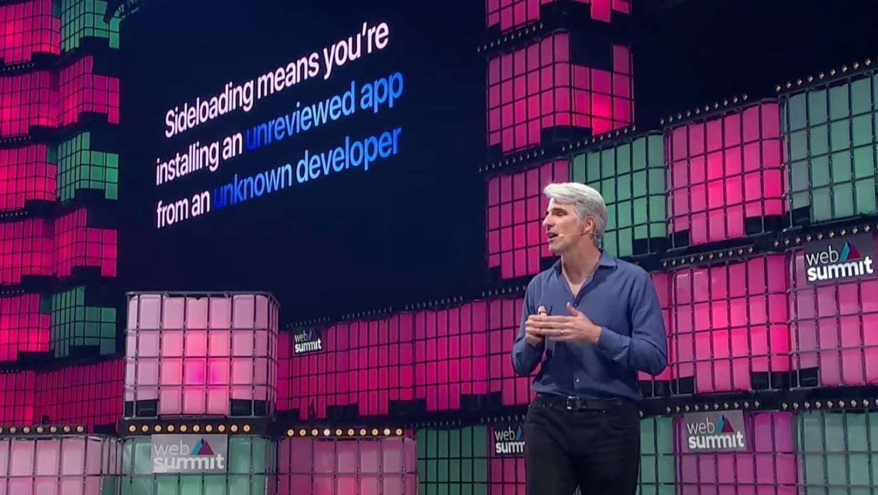 Craig Federighi, patron du logiciel chez Apple, s'est opposé vivement au sideloading.