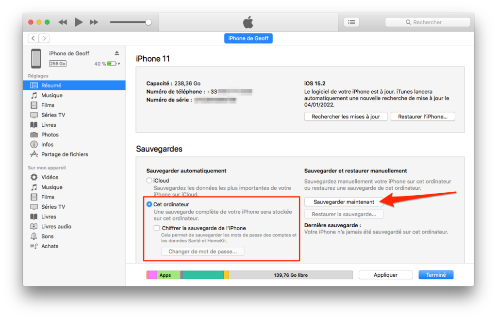 Comment sauvegarder le contenu de votre iPhone sur PC ou Mac