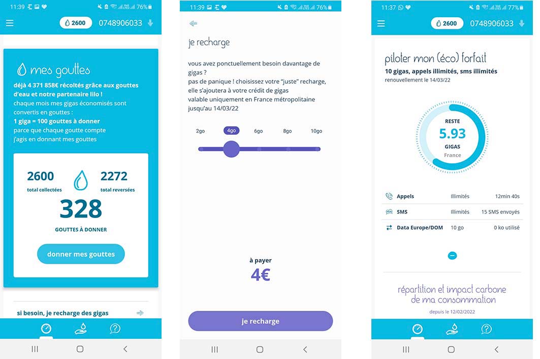 L'originalité de l'offre est de convertir des Go non utilisés en dons à des associations.