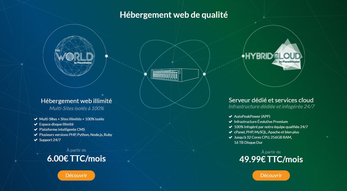 Hébergements web WordPress PlanetHoster