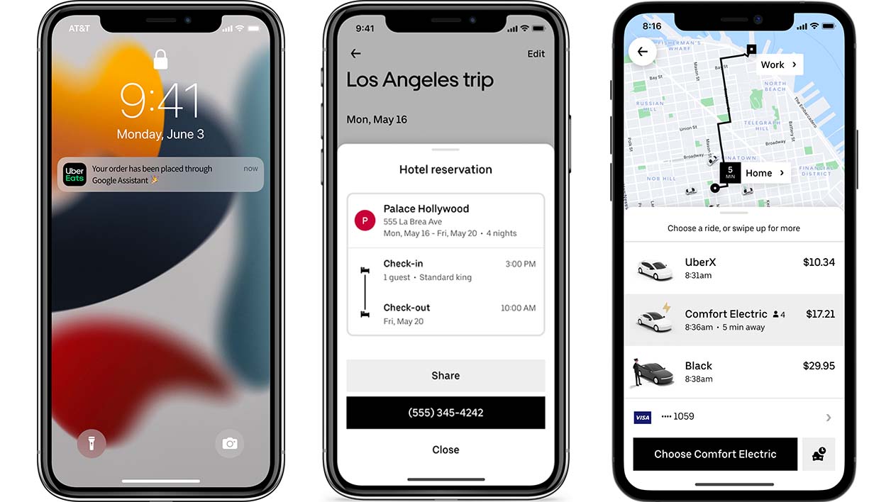 Quelques nouvelles fonctionnalités dans l'application Uber. 