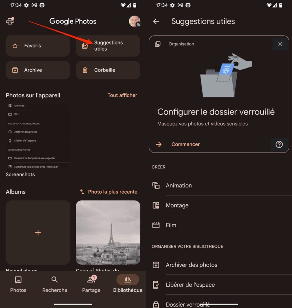 Dossier verrouillé Google Photos