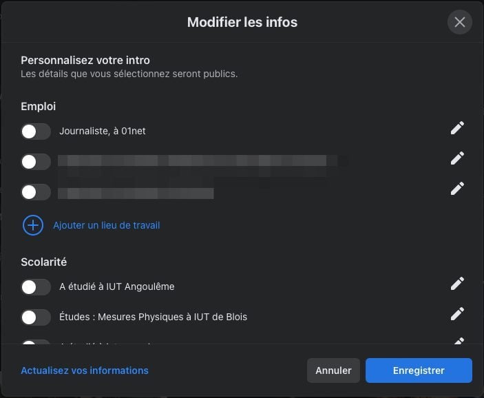 Facebook confidentialité