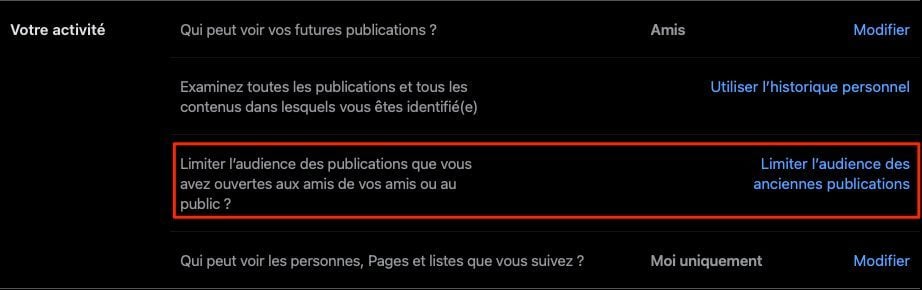 Facebook confidentialité