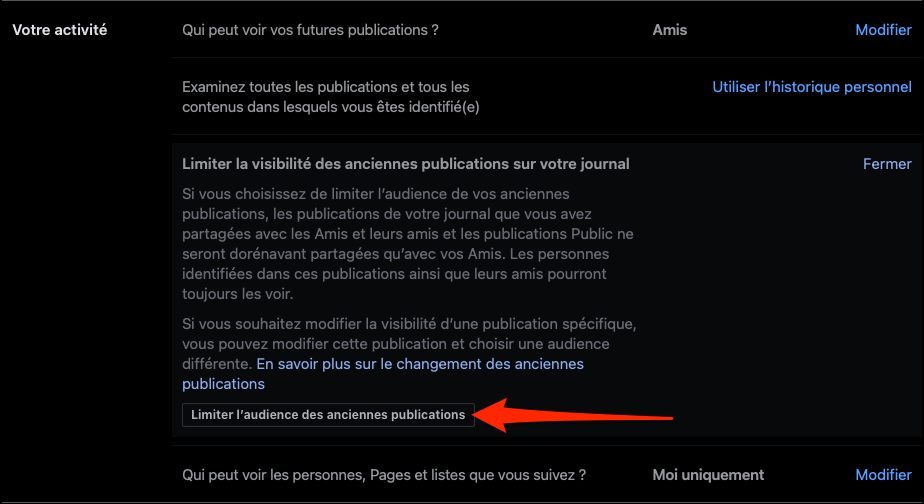 Facebook confidentialité