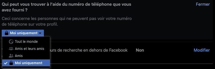 Facebook Confidentialité