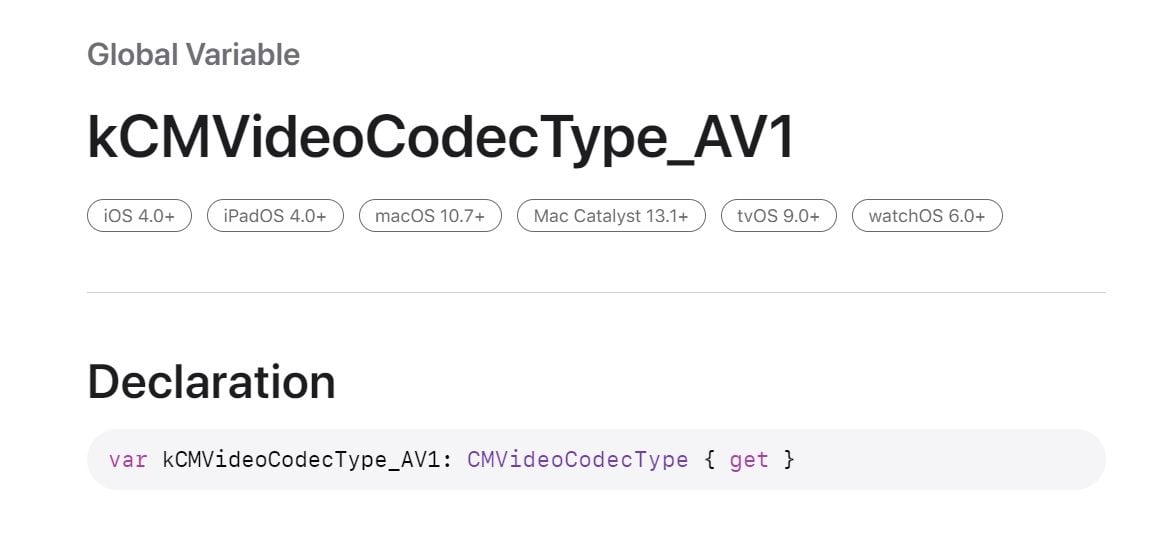 Apple variable AV1