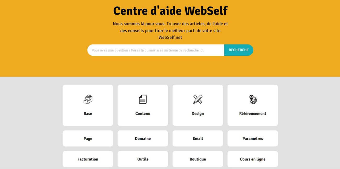 Centre d'aide WebSelf