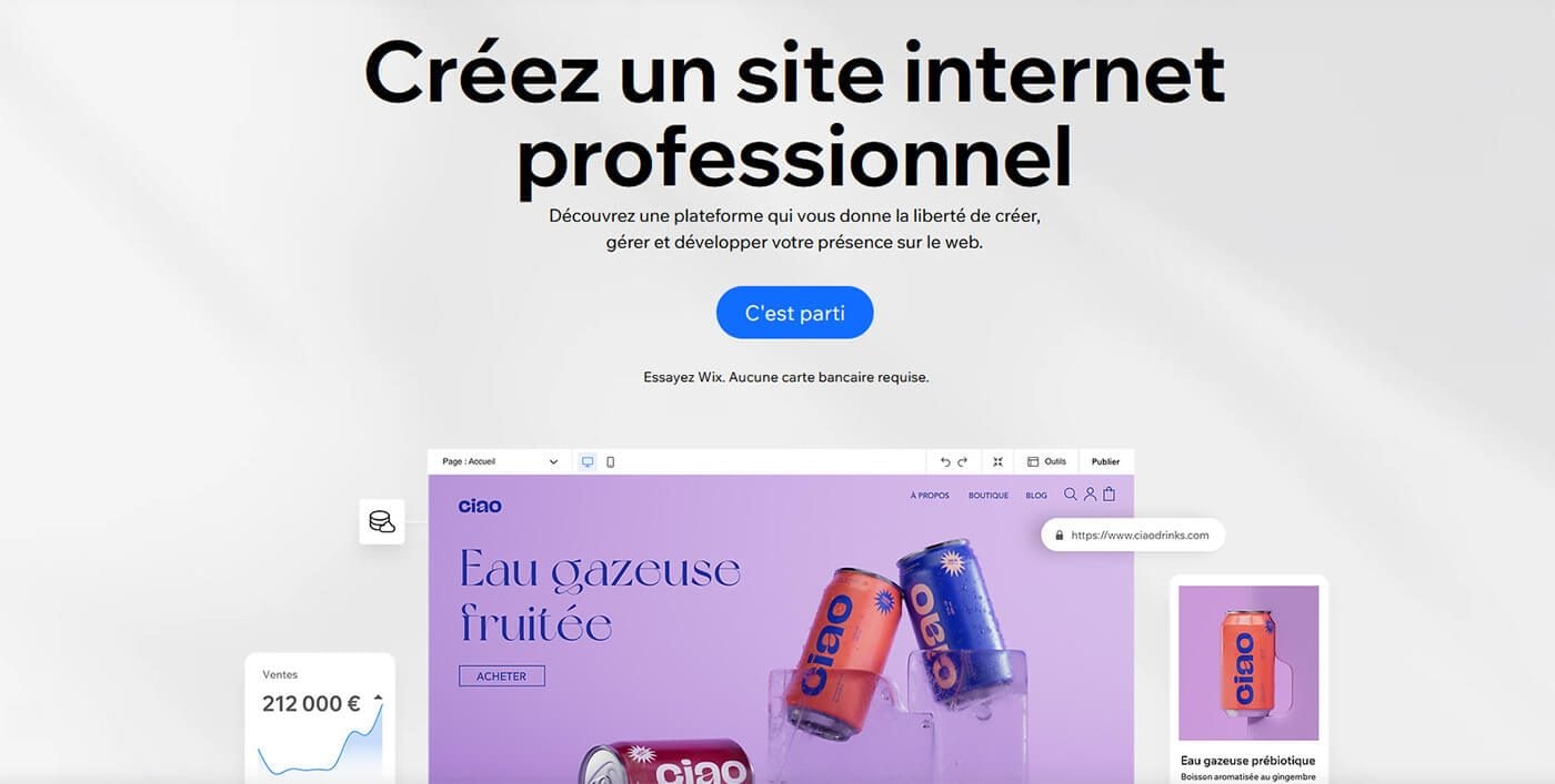 Créer site Wix