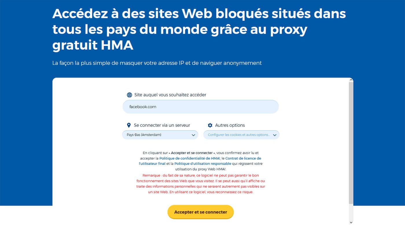 Débloquer site Proxy web HideMyAss