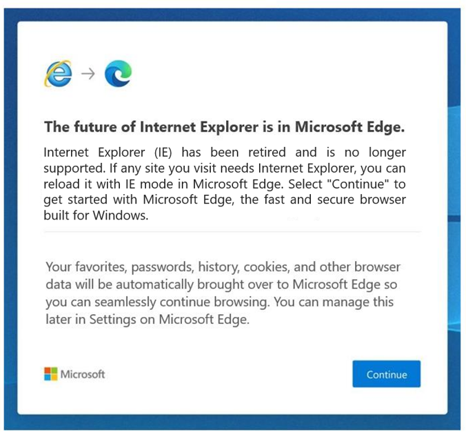 Microsoft Edge fin d'Internet Explorer