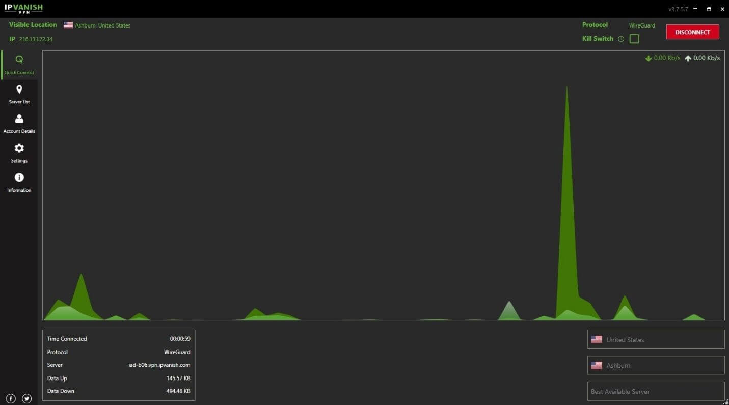 Interface Windows IPVanish