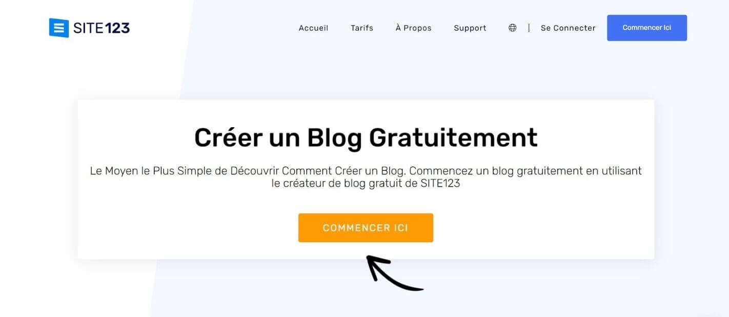 Site123 pour créer un blog gratuit