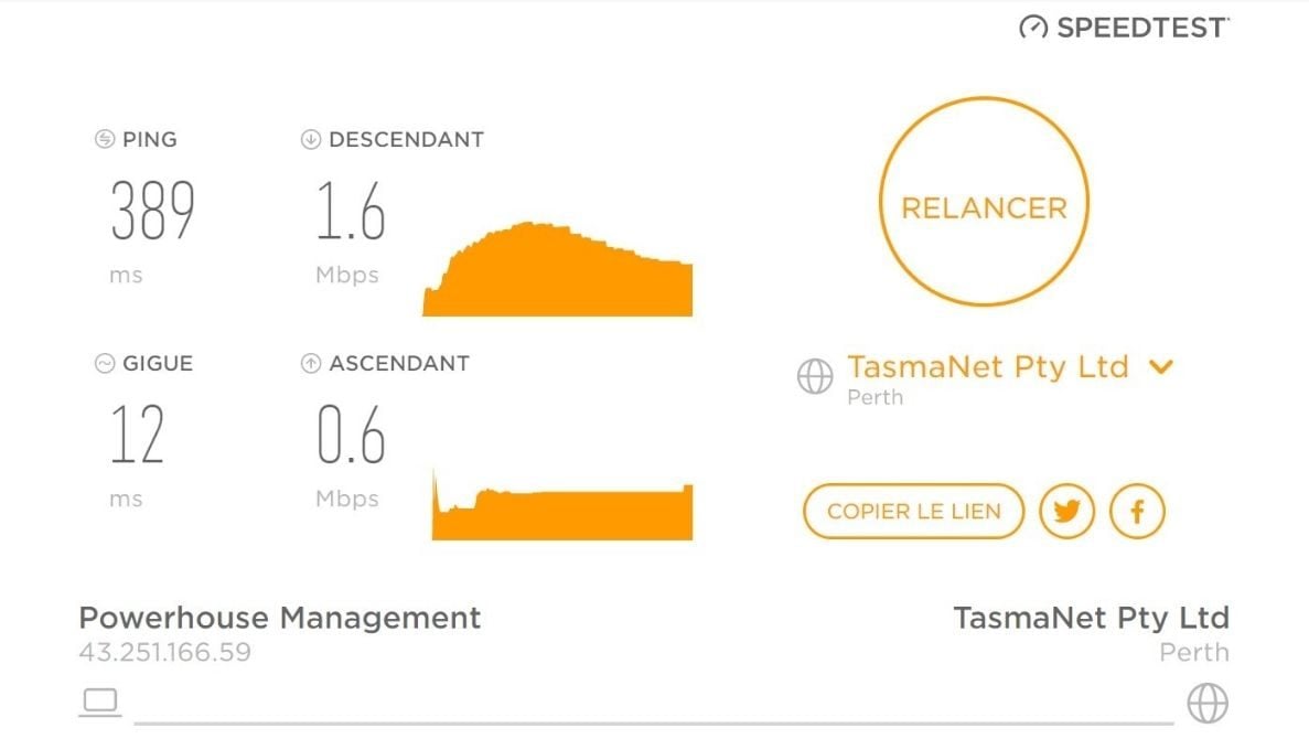 Test de connexion avec VyprVPN en Australie