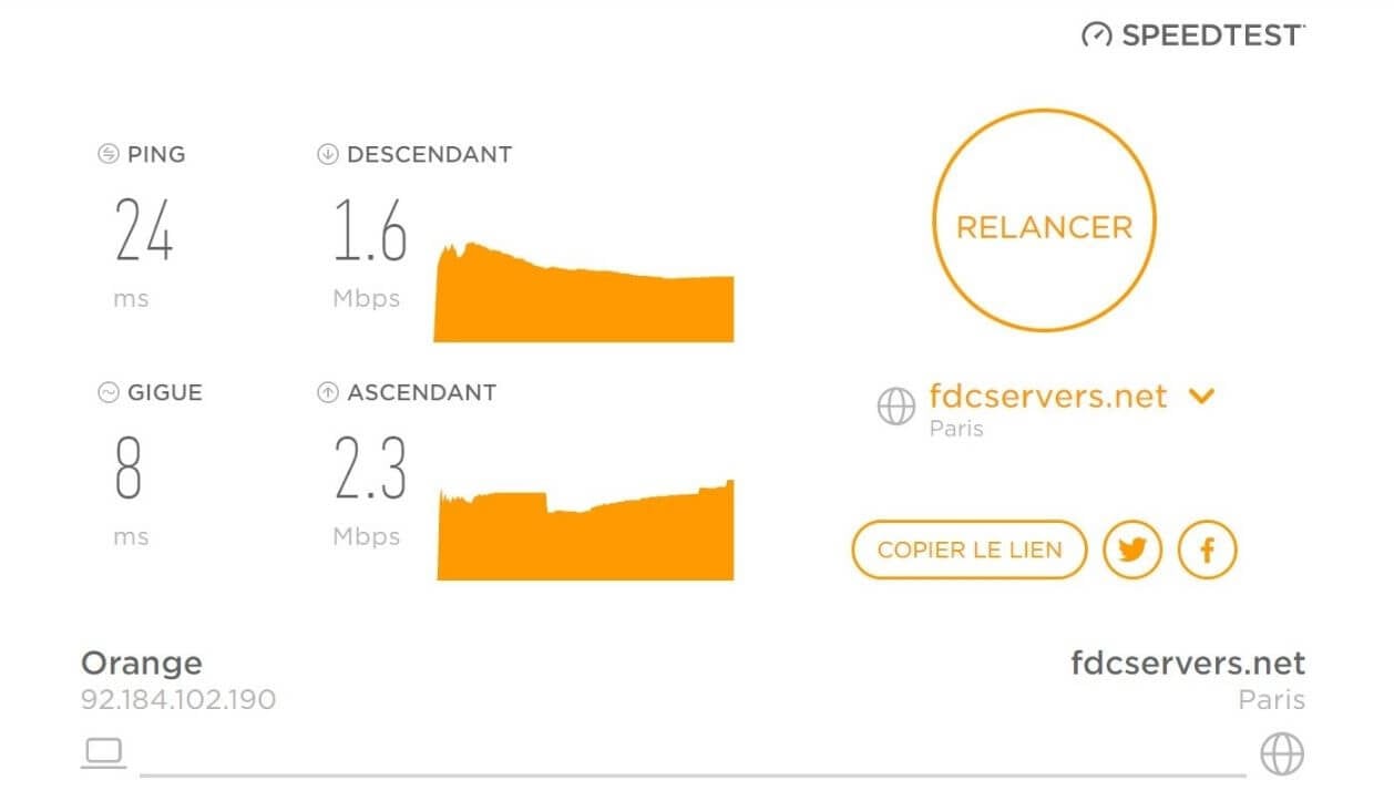 Test de connexion avec HideMyAss à Paris