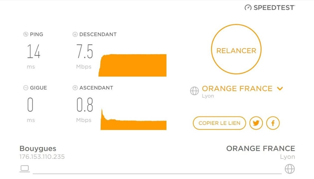 Test de connexion sans HideMyAss