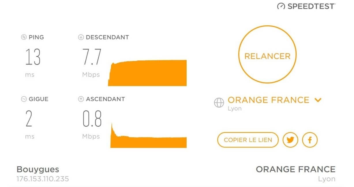 Test de connexion sans IPVanish