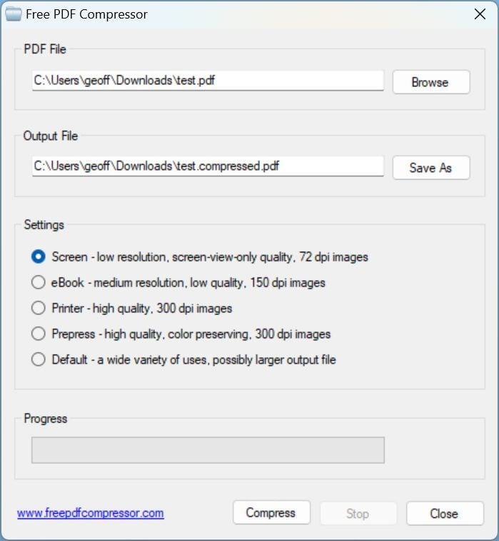 Compresser PDF Windows
