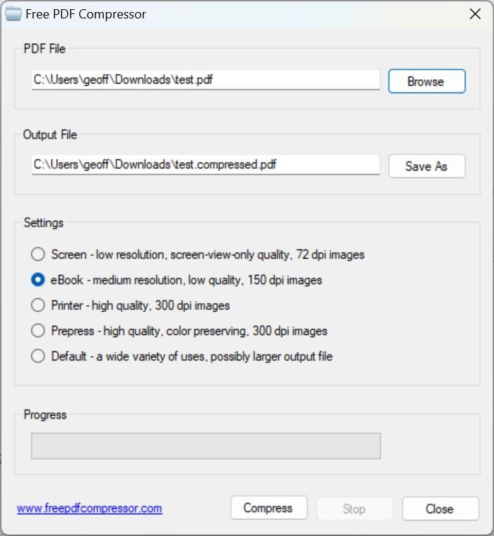 Compresser PDF Windows